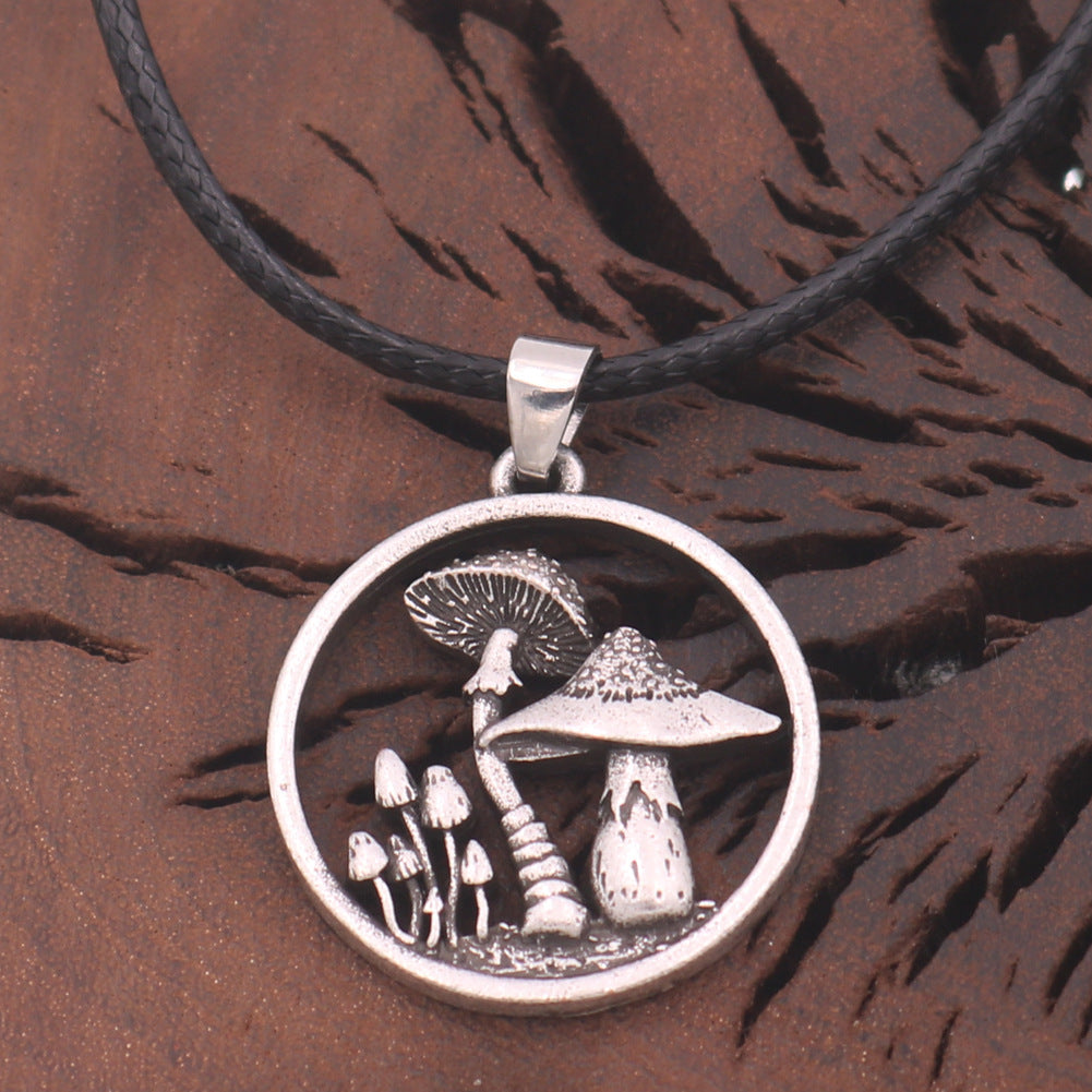 Enchanting Mushroom Totem Necklace with Zinc Alloy Pendant for Unique Personalization