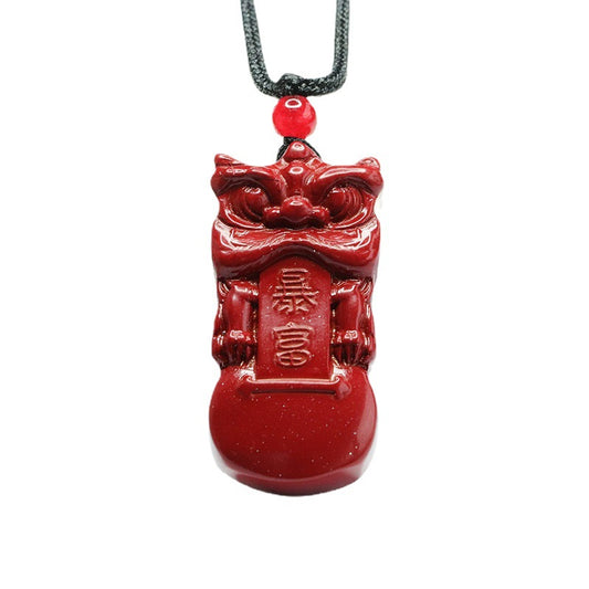 Vermilion Sand Pendant Purple Gold Sand Lion Awakening Pendant Ethnic Style