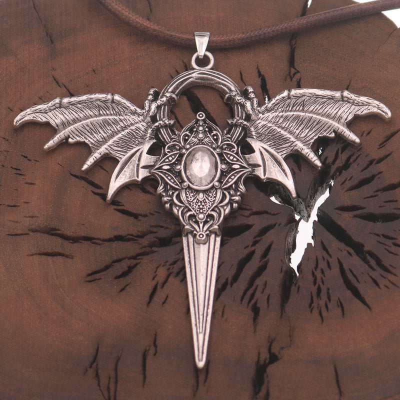 Dragon Blade Metal Necklace - Men's Halloween Jewelry