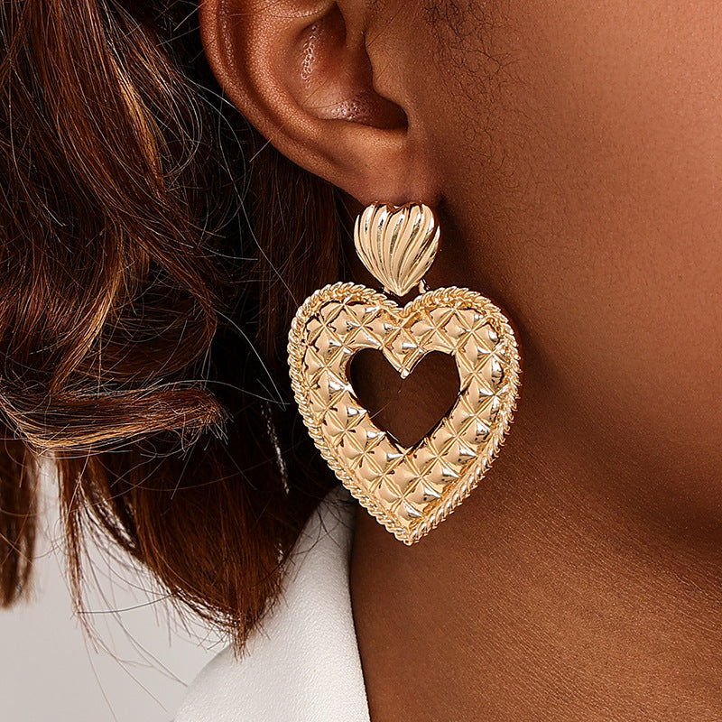 Exaggerated Retro Love Swing Earrings - Vienna Verve Collection