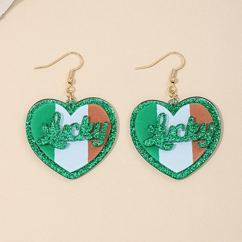 Vibrant Custom Design Earrings with Saint Patrick's Day Charm