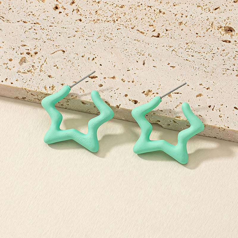 Vienna Verve Acrylic Star and Resin Earrings with Unique Hollow Out Design