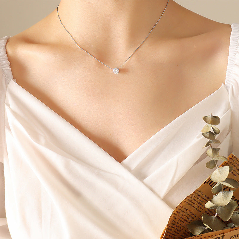 Enchanting Collarbone Chain Set with Zircon Necklace - Unique Women's Jewelry