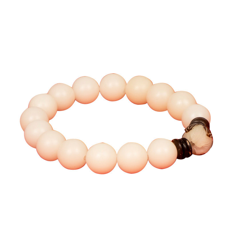 New Chinese Retro Lotus White Jade Bodhi Root Bracelet - Unisex Jewelry