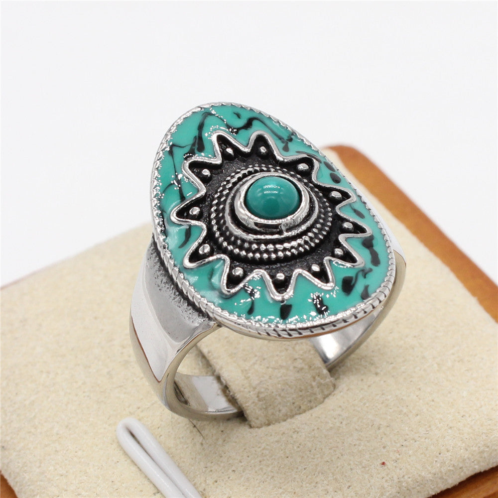 Vintage Bohemian Titanium Steel Ladies Ring - Wholesale Jewelry