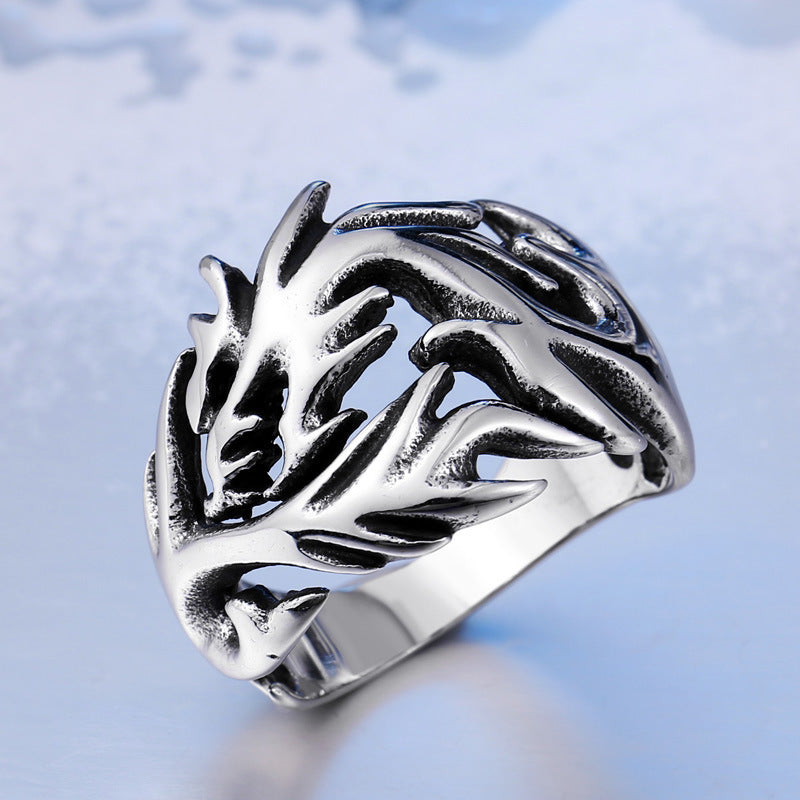 Titanium Steel Dragon Rings for Men - European and American Fashion Wholesale Jewelry