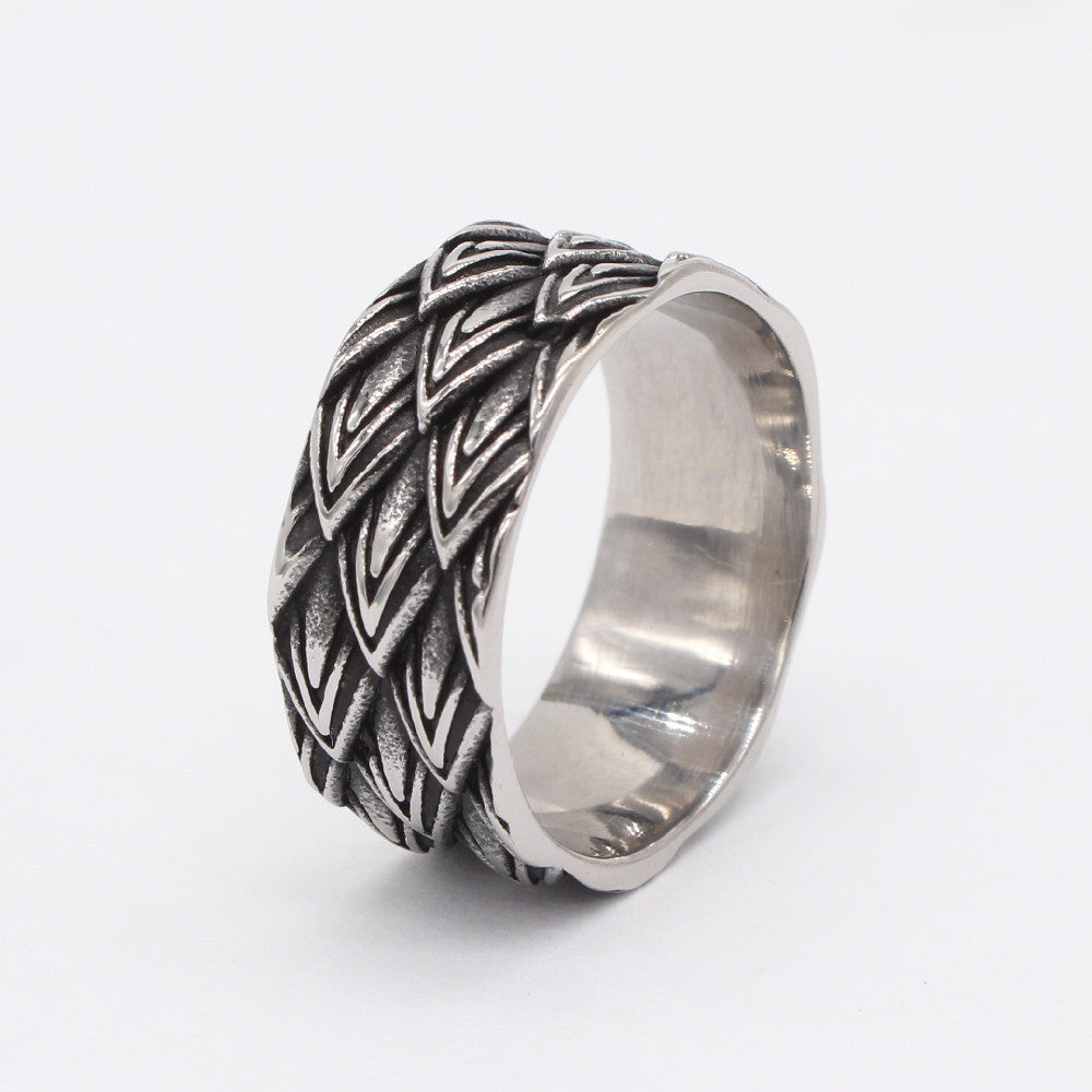 European and American Retro Dragon Pattern Men's Titanium Steel Rings - Wholesale Foreign Trade Accessories