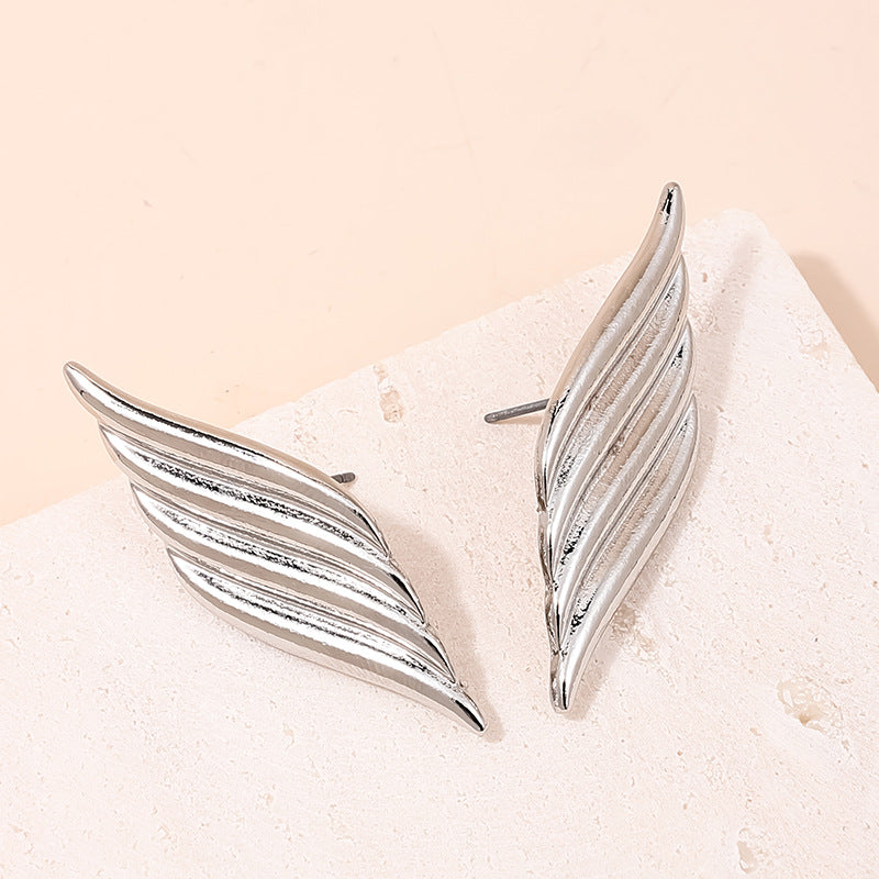 Leaf Texture Stud Earrings - Vienna Verve Collection by Planderful