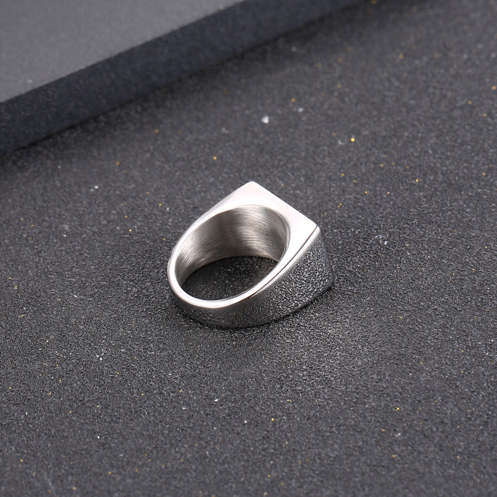 Titanium Steel Hip Hop Men's Ring - Japan & South Korea Inspired Glossy Design