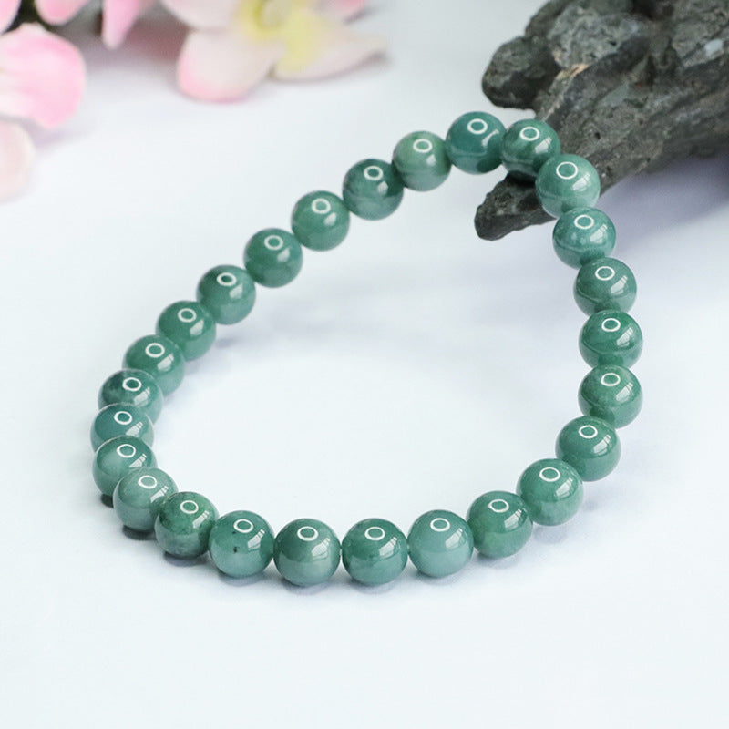 Jade and Blue-Green Bead Bracelet