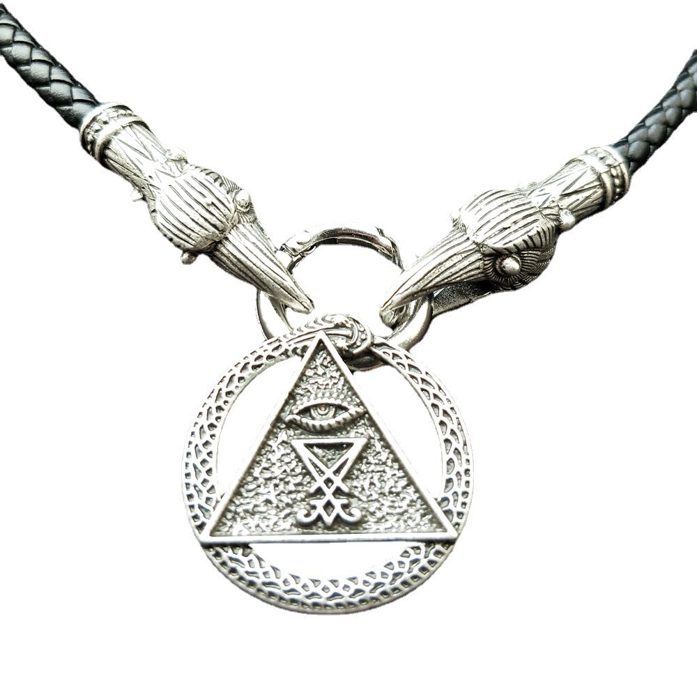 Viking-inspired Serpent Amulet Necklace for Men