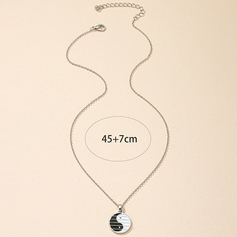 Ethnic Fusion Gold-Plated Tai Chi Pendant Necklace