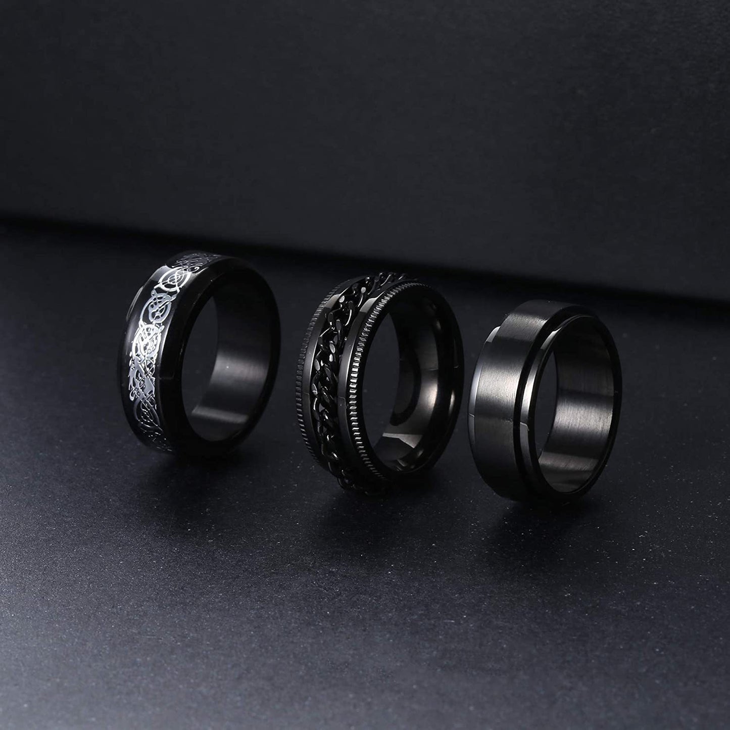 Rotating Titanium Steel Ring with Punk Style Design for Men