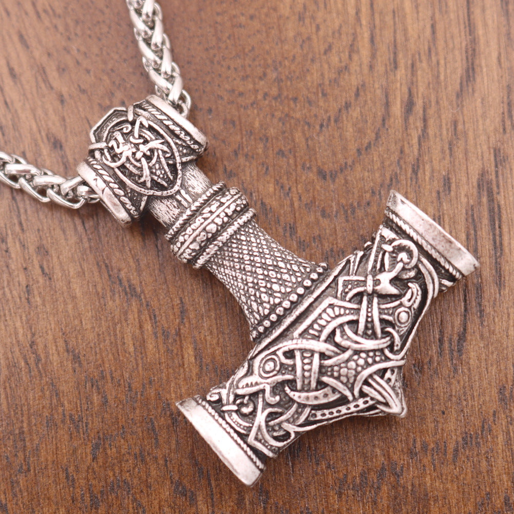 Nordic Mythology Viking Thor's Hammer Pendant Necklace for Men