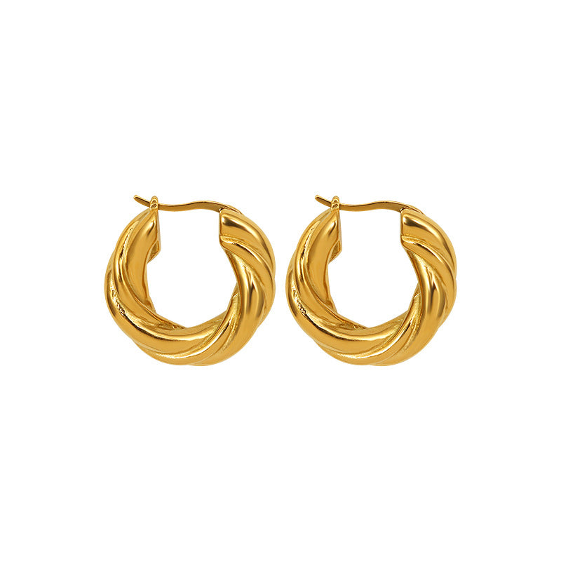 Elegant Golden Titanium Steel Irregular Earrings