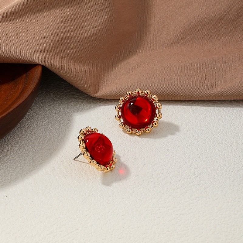 Retro Acrylic Gemstone Earrings - Vienna Verve Collection