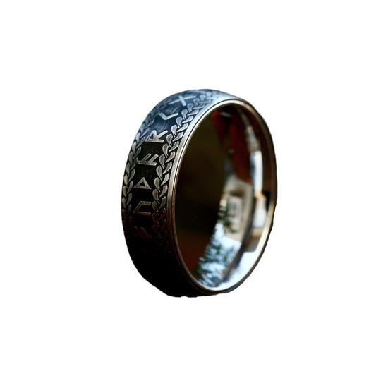 Viking Heritage Titanium Steel Ring for Men - Stylish Electroplated Fashion Accessory