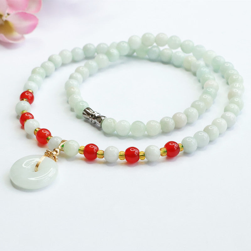 Jade, Agate, and Chalcedony Sterling Silver Bracelet