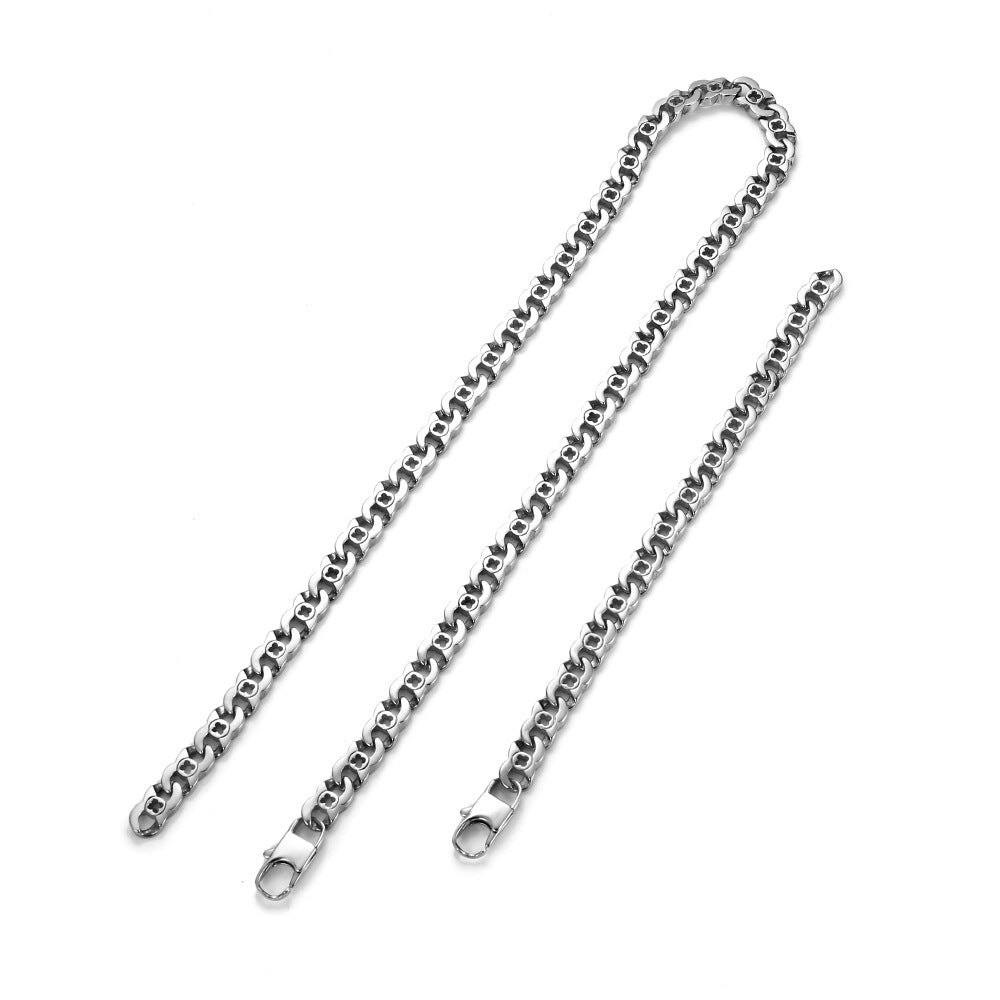 Hip-Hop Locomotive Unisex Titanium Steel Jewelry: Personalized Bracelets and Necklaces with Cross Design