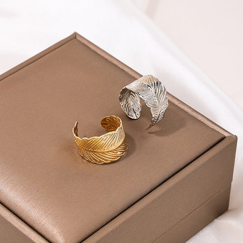 Leafy Elegance Ring Set - Vienna Verve Collection