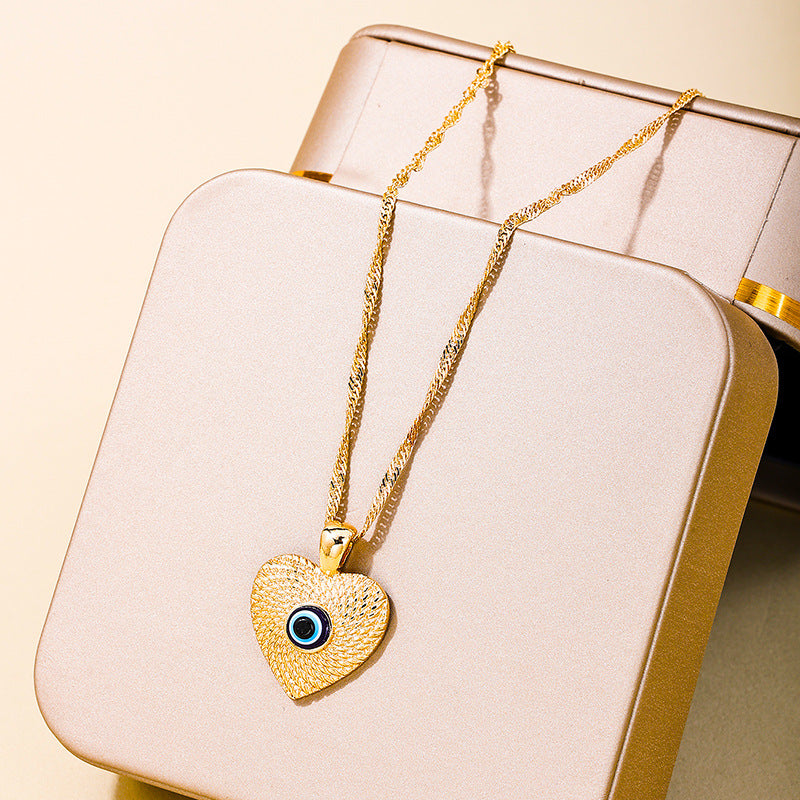 Vintage Love Devil's Eye Women's Metal Pendant Necklace - Elegant Vienna Verve Collection