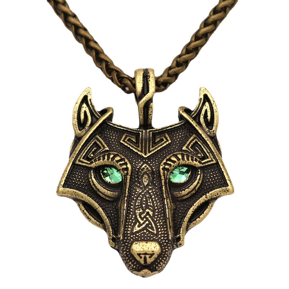 Viking Ice Wolf Necklace - Norse Legacy Metal Pendant for Men