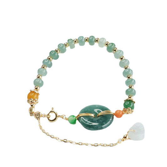 Fortune's Favor Sterling Silver Abacus Bead Jade Bracelet