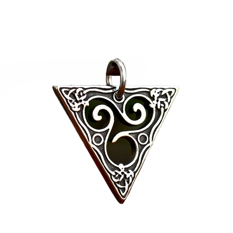 Vintage Viking Celtic Knot Titanium Steel Triangle Pendant for Men - Wholesale Stainless Steel Jewelry