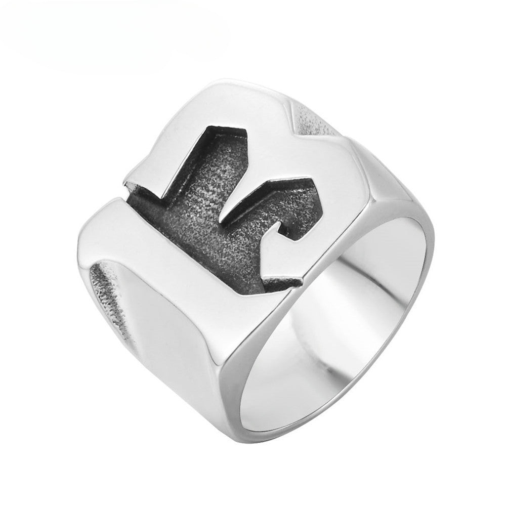 Men's Punk Rock Star Titanium Steel Ring