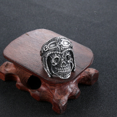 Titanium Steel Skull Ring for Men - Retro Punk Style Dominant Personality Jewelry