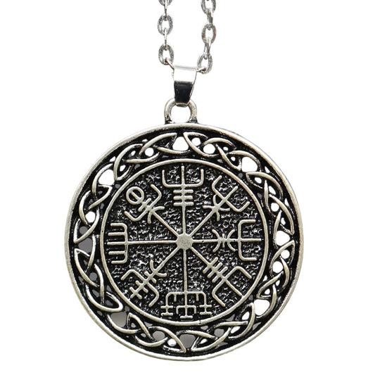 Nordic Compass Necklace - Men's Viking Talisman Pendant from Norse Legacy Collection