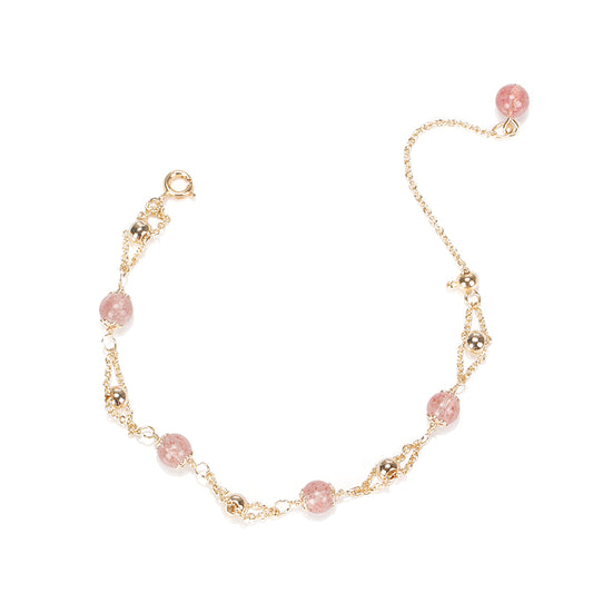 Strawberry Crystal Beaded Transit Bracelet for Women - Fortune's Favor Collection