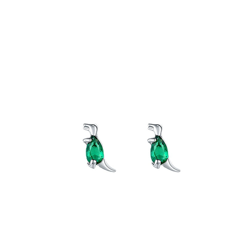 Stylish Sterling Silver Dinosaur Crystal Earrings for Women