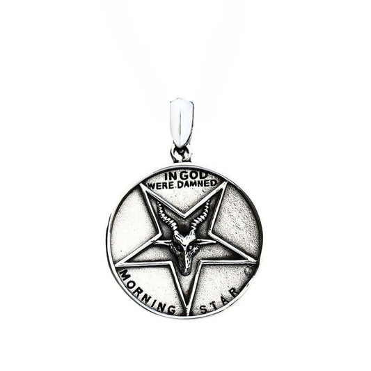 Vintage Melon Seed Buckle Titanium Steel Pentagram Pendant for Men - Statement Jewelry