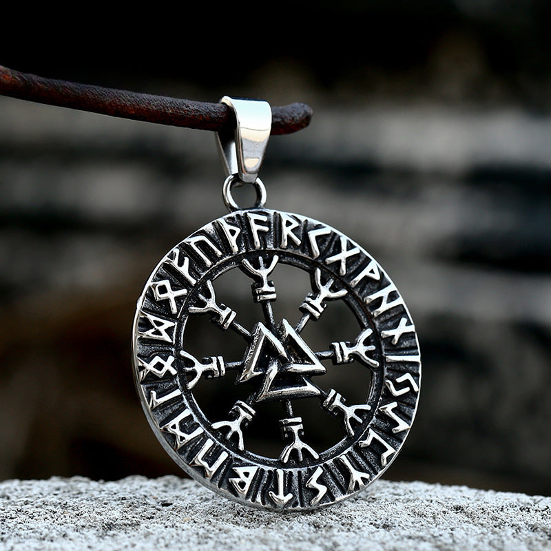 Vintage Viking-Inspired Titanium Steel Pendant for Men - Wholesale Accessories by Planderful