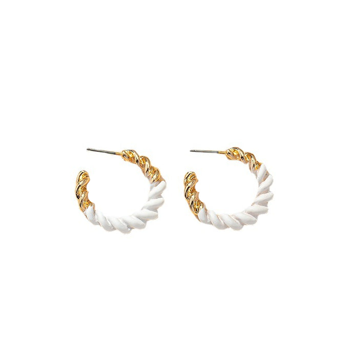 Twist Braided C-Shaped Metal Earrings in Vibrant Vienna Verve Collection