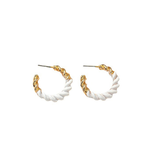 Twist Braided C-Shaped Metal Earrings in Vibrant Vienna Verve Collection