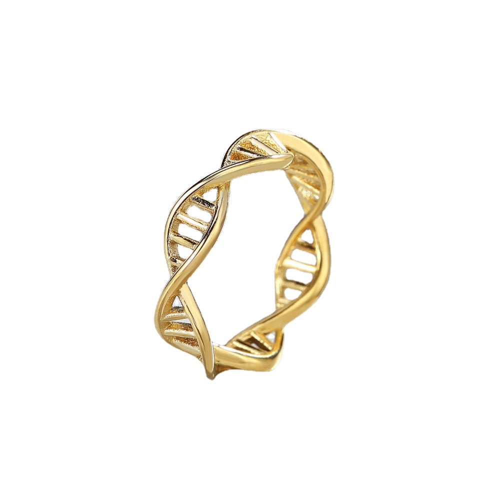 Everyday Genie Titanium Steel DNA Double Helix Ladies Ring - Size 6-13