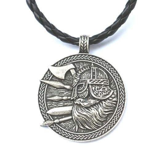 Norse Legacy Metal Viking Odin Necklace for Men