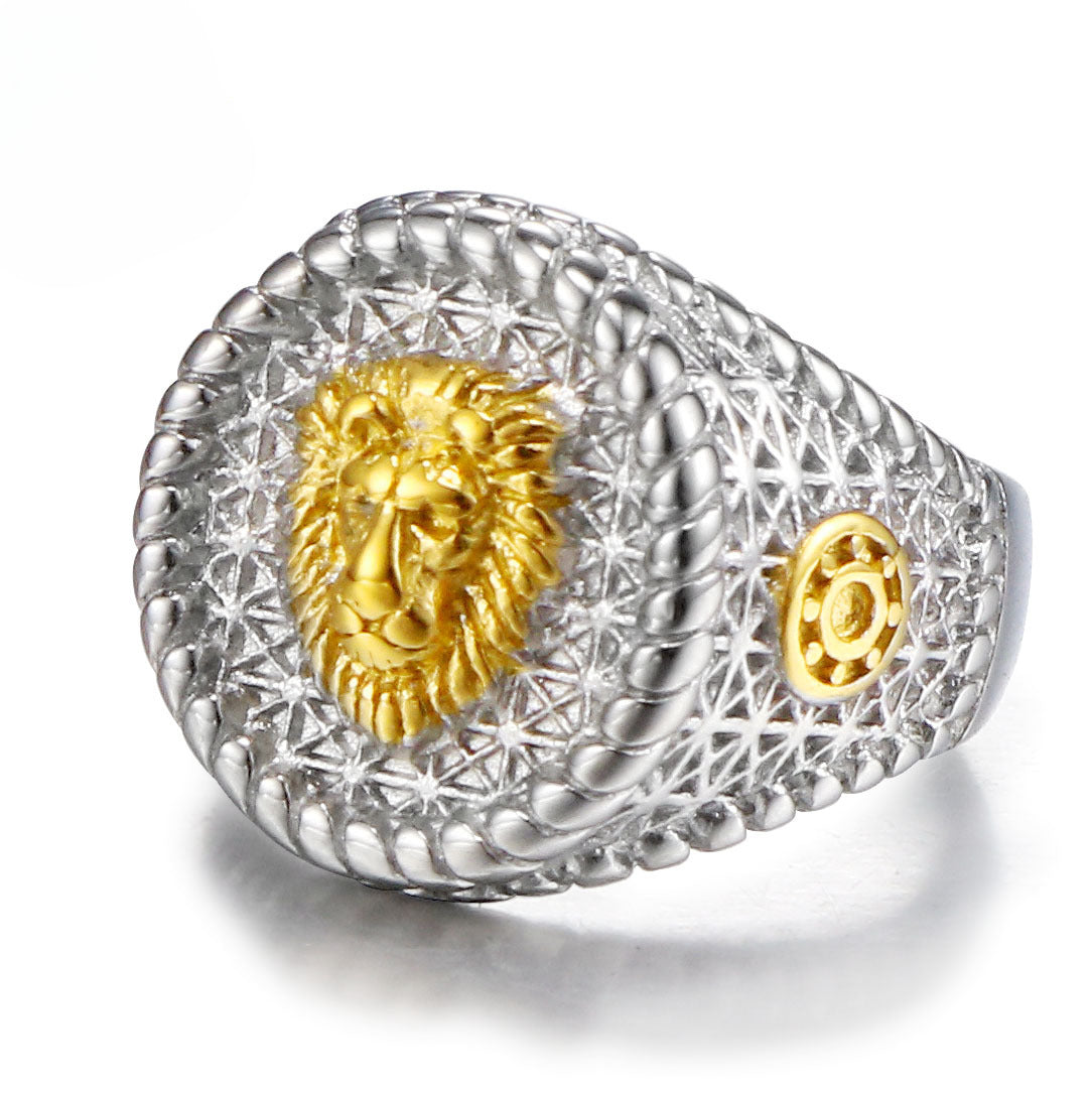 Titanium Steel Lion Head Ring for Men - Bold and Stylish Statement Jewelry