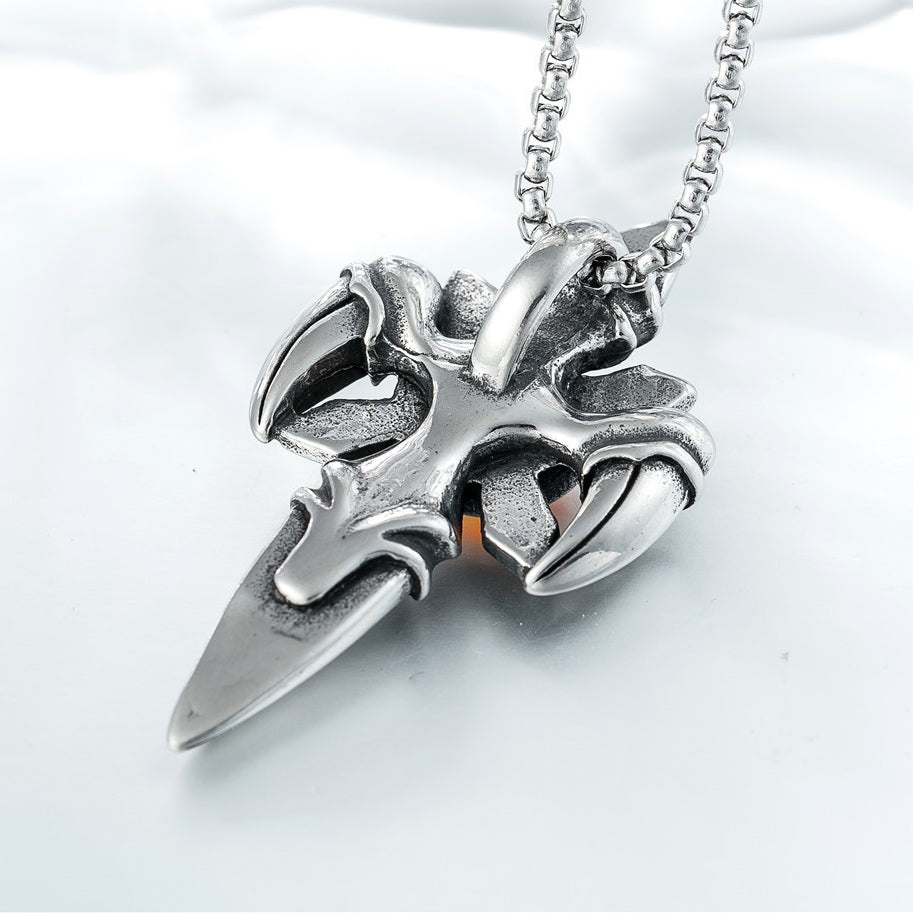 Devil's Eye Mechanical Cross Titanium Steel Necklace for Men