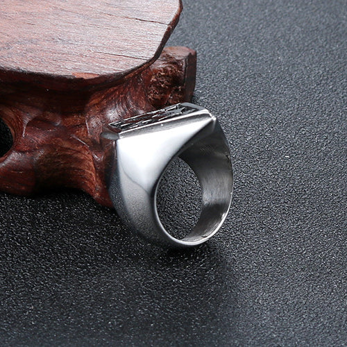 Retro Titanium Steel Water Chestnut Ring for Men - European and American Fashion Stainless Steel Jewelry