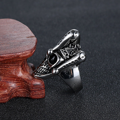 Titanium Steel Skull Clown Ring for Men - Bold European and American Fashion Jewelry