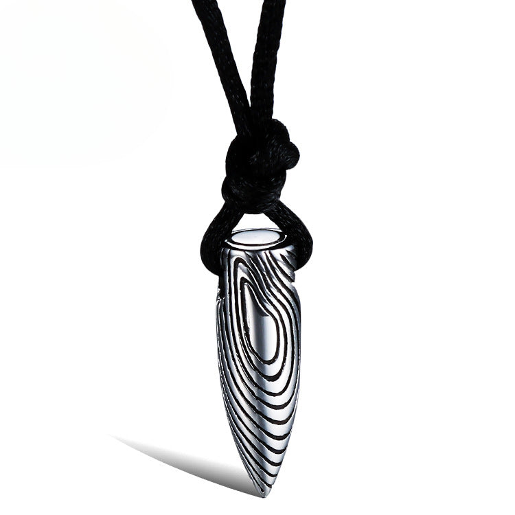 Men's Stainless Steel Bullet Pendant Necklace - Trendy Titanium Steel Design