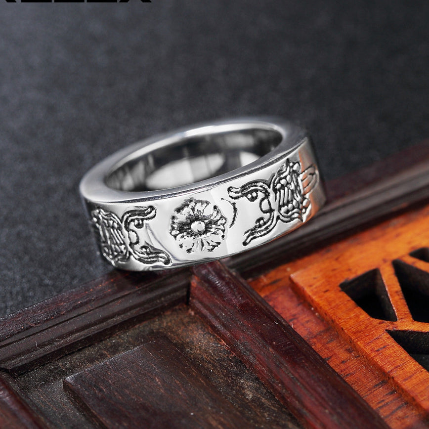 Cross Sword Pattern Titanium Steel Ring for Men