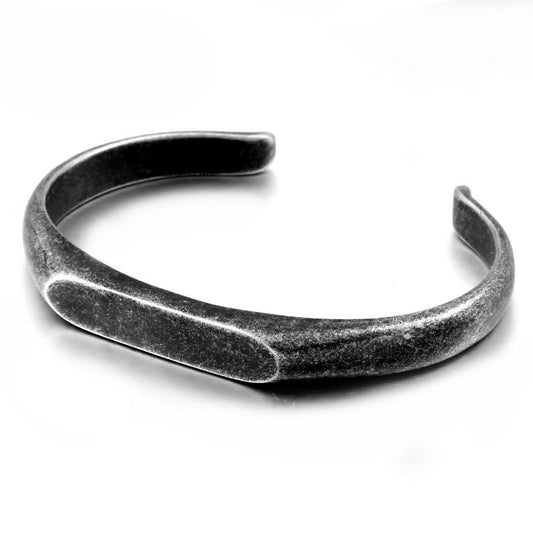 Custom Engraved Titanium Steel Men's Retro Open Bracelet