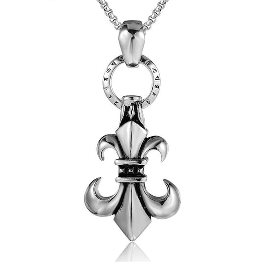 Childern Flower Titanium Steel Necklace for Men