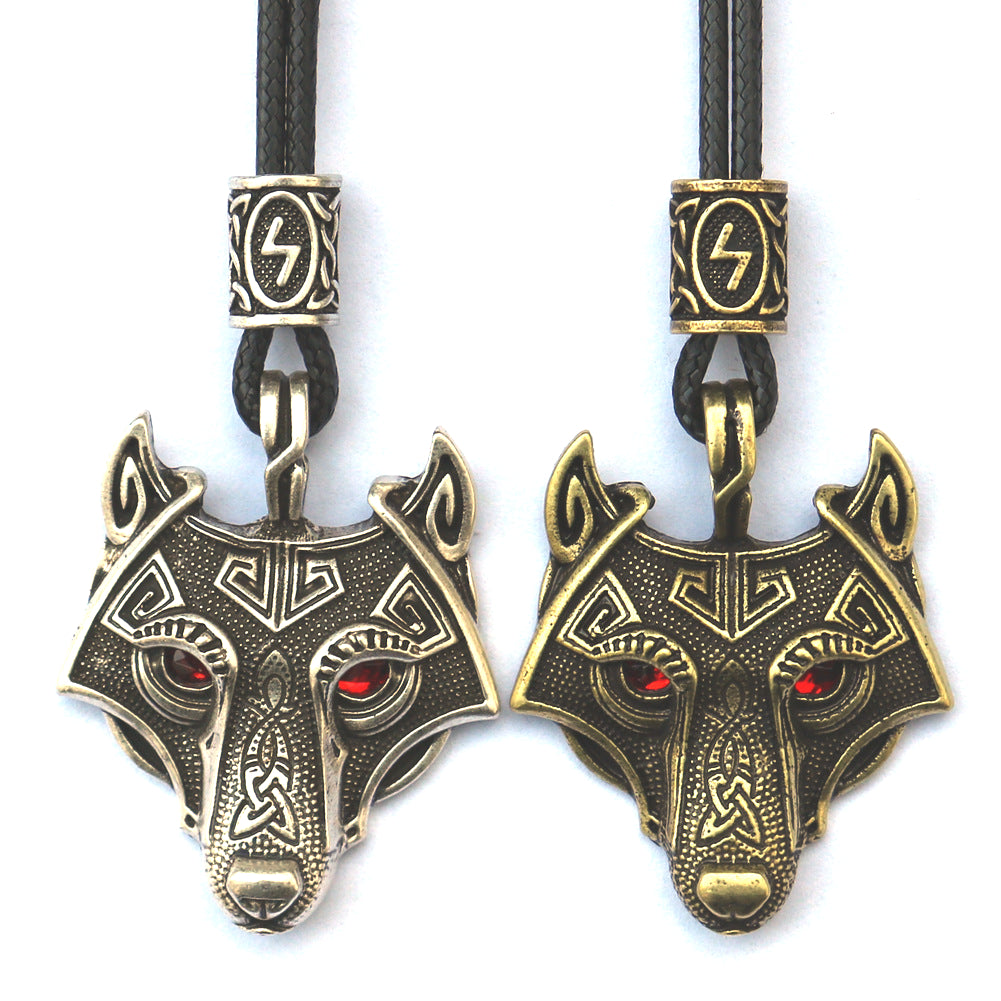 Celtic Wolf Talisman Necklace with Viking Aesthetic