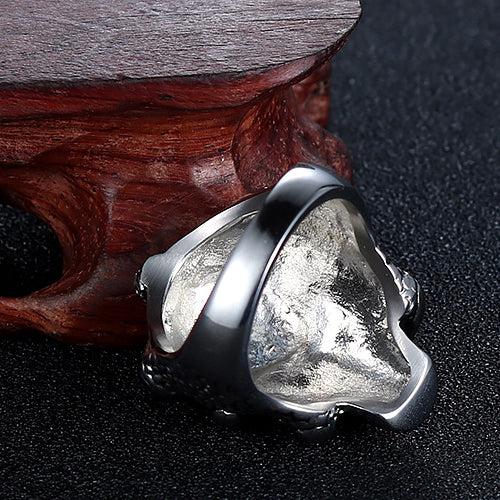 Men's Titanium Steel Skull Ring with Religious Totem - Trendy Domineering Design for Men