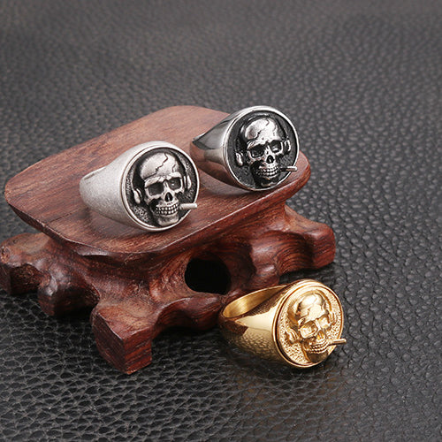 Stylish Retro Skull Design Titanium Steel Ring for Men - Personalized Stainless Steel Jewelry